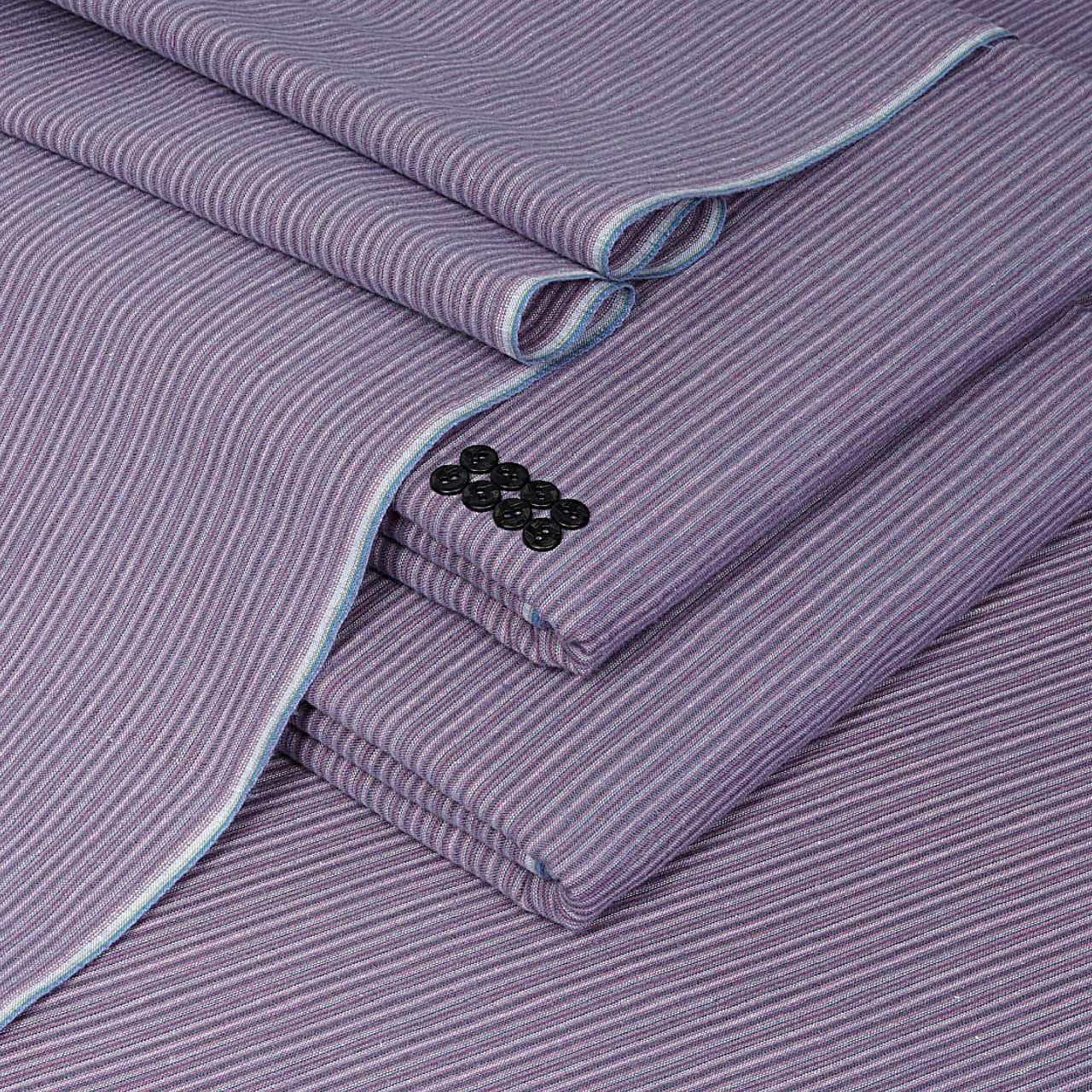 Saffini Winter Khaddi Suit for Men | 𝙎𝙆-20 | Premium Kamalia Khaddar Fabric | 100% Cotton Unstitched 7-Meter Winter Heritage Khaddi – Lavender Stripe