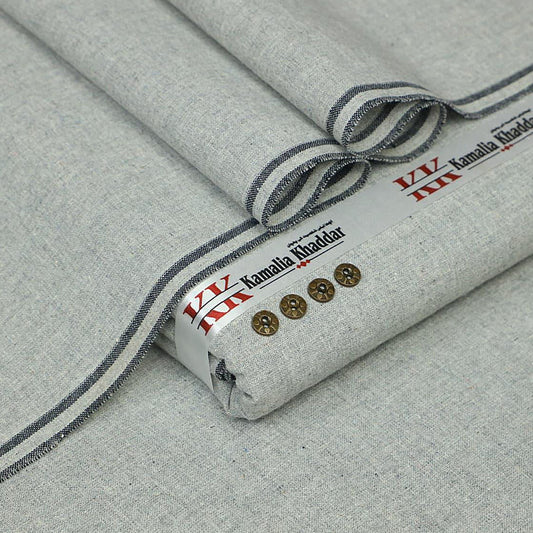 Kamalia Khaddar Gray Die Winter Khaddi Suit – 100% Pure Cotton | Code 𝙂𝘿-05 | Winter Heritage Khaddi ’25 | Premium Unstitched 7-Meter Fabric
