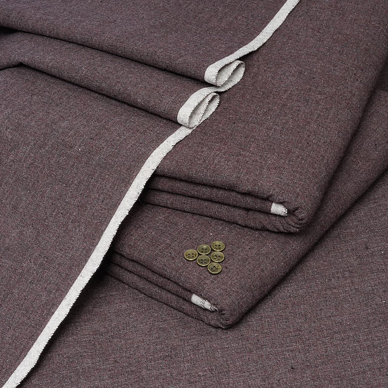 Condie Kamalia Khaddar Suit 𝘾𝙆-34 – Premium Winter Khaddi 100% Cotton Unstitched Fabric for Men (Deep Maroon Self Design | 7 Meters