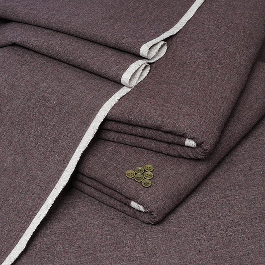 Condie Kamalia Khaddar Suit 𝘾𝙆-34 – Premium Winter Khaddi 100% Cotton Unstitched Fabric for Men (Deep Maroon Self Design | 7 Meters