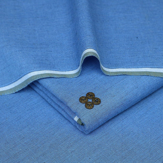 𝙎𝙆-12 | Saffini Kamalia Khaddar Winter Suit (Unstitched) – Premium 100% Cotton Khaddi Fabric | Sky Blue Self Design | Winter Heritage Collection ’25 | Free Delivery Pakistan