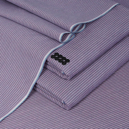 Saffini Winter Khaddi Suit for Men | 𝙎𝙆-20 | Premium Kamalia Khaddar Fabric | 100% Cotton Unstitched 7-Meter Winter Heritage Khaddi – Lavender Stripe