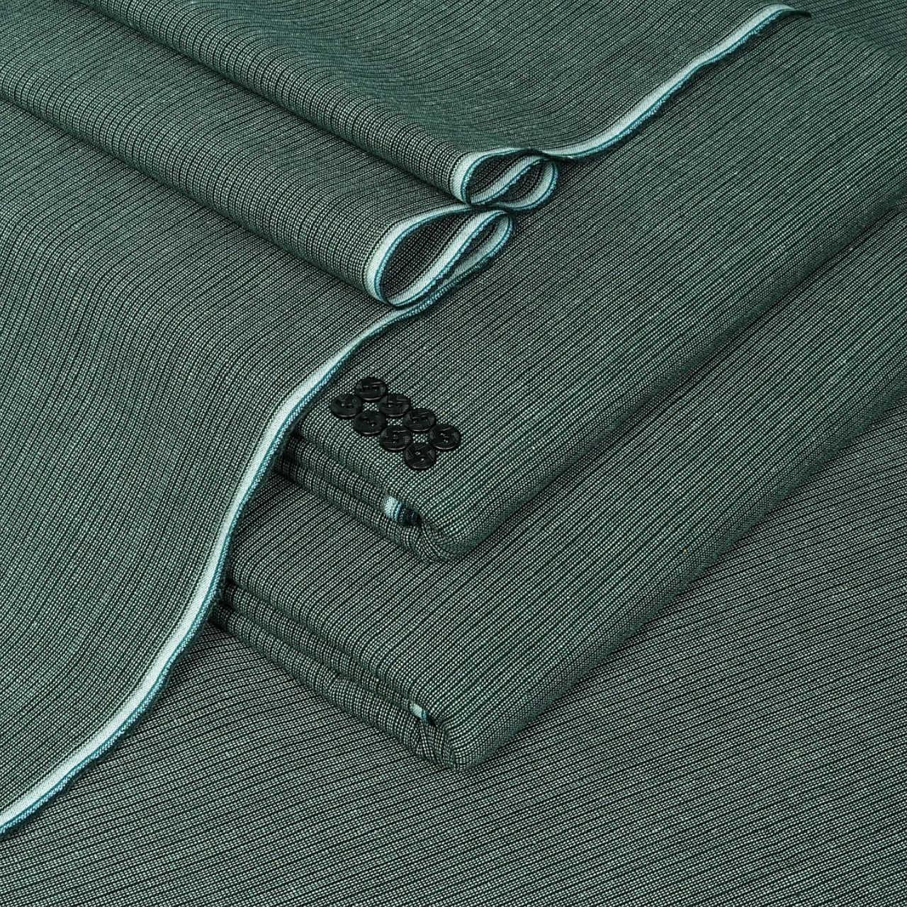 Saffini Winter Khaddi Suit for Men | 𝙎𝙆-21 | Premium Kamalia Khaddar Fabric | 100% Cotton Unstitched 7-Meter Winter Heritage Khaddi – Green Self