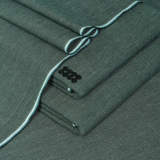 Saffini Winter Khaddi Suit for Men | 𝙎𝙆-21 | Premium Kamalia Khaddar Fabric | 100% Cotton Unstitched 7-Meter Winter Heritage Khaddi – Green Self